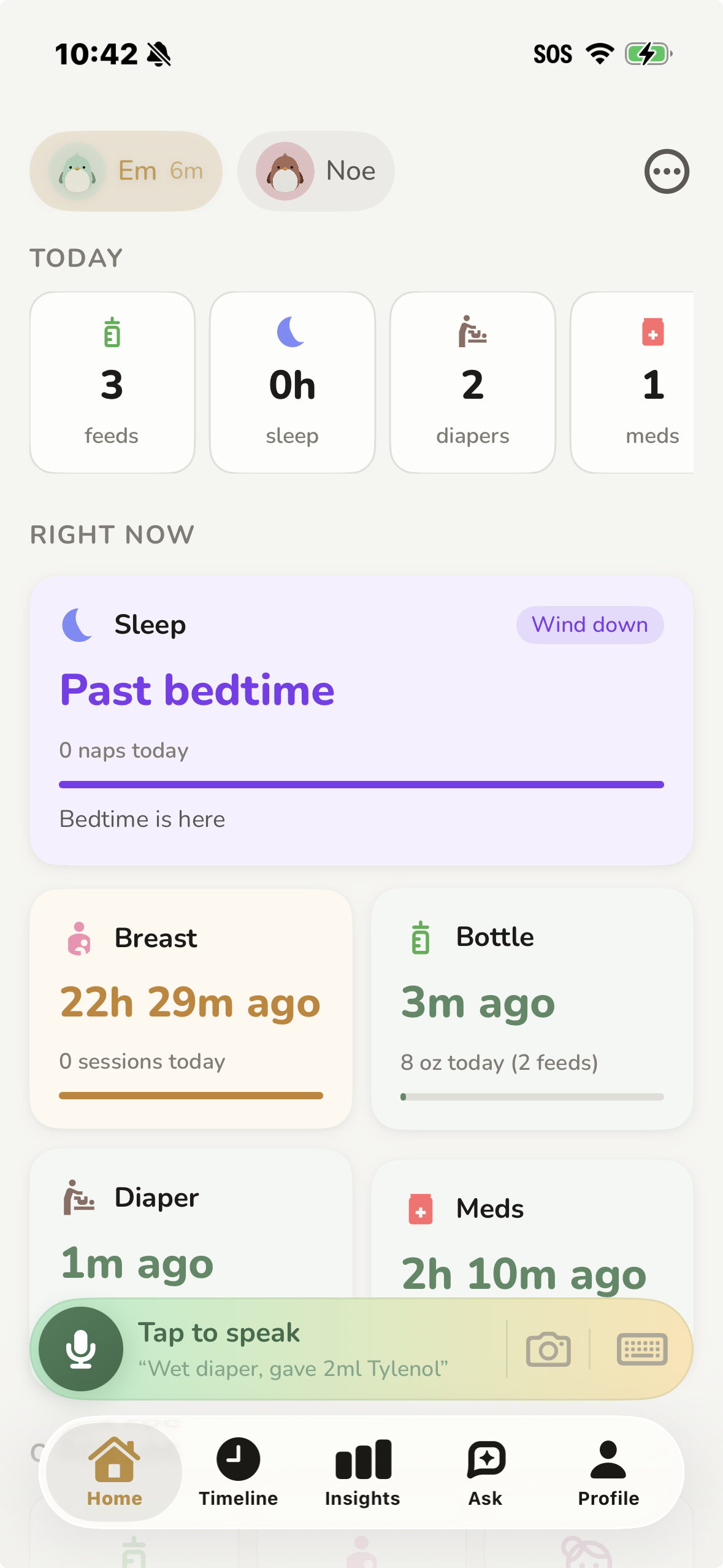 Robin Baby past bedtime tracking visualization